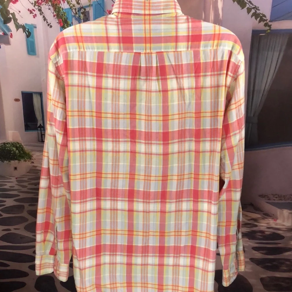 J. Crew Red and Yellow Plaid Button Down